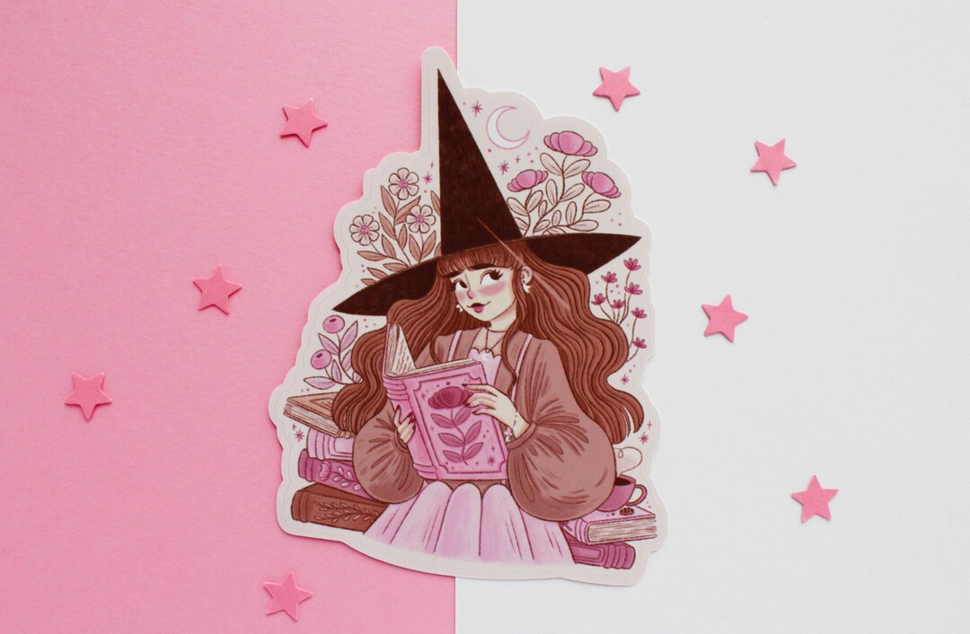 Book Witch Sticker Journal Sticker, Planner Sticker, Scrapbook Sticker