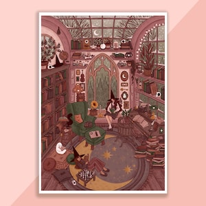 Dark Academia Hexen Poster | Poster, Wanddekor, Kunstwerk, Hexenposter, Witchy Illustration, Winter, Magisch, Gruselig