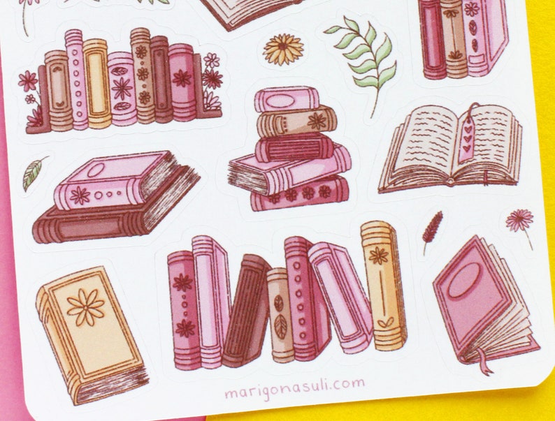 Books Sticker Sheet  Bullet Journal Stickers Scrapbook image 3