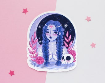 Mermaid Witch Sticker | Journal Sticker, Planner Sticker, Scrapbook Sticker, Witchy Sticker, Magical, Witch, Halloween, Celestial