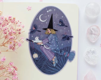 Witch Off On An Adventure Waterproof Matt Vinyl Sticker | Journal Sticker, Planner, Witchy Sticker, Magical, Witchy, Astronomy