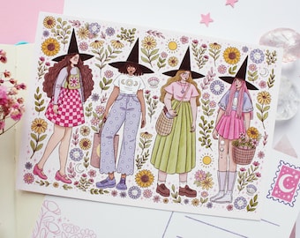 Summer Witches Postcard A6  | Greeting Card, Scrapbook, Penpal, Stationery, Postcard, Witchy Postcard, Magical, Witch