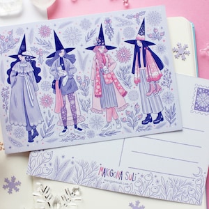 Winter Hexen Postkarte A6 | Grußkarte, Scrapbook, Penpal, Briefpapier, Winter Postkarte, Witchy Postkarte, Magical Postkarte, Weihnachten