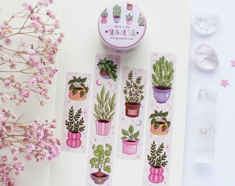 Plantas Mágicas Washi Tape / Diario, Álbum de Recortes, Planificador, Cinta Washi Mágica, Lindo, Otoño, Brujería, Primavera, Floral, Naturaleza