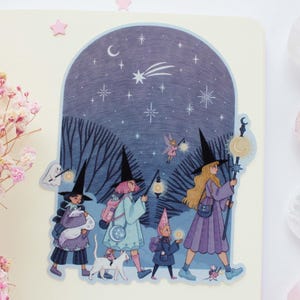Journey Under The Stars waterdichte matte vinylsticker | Dagboeksticker, planner, Witchy-sticker, magisch, Witchy, astronomie
