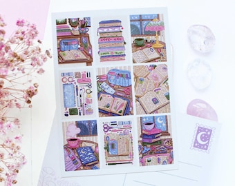 Stationery Illustrations Postcard A6  | Greeting Card, Scrapbook, Penpal, Cozy Postcard, Magical, Witchy, Stationery, Journaling