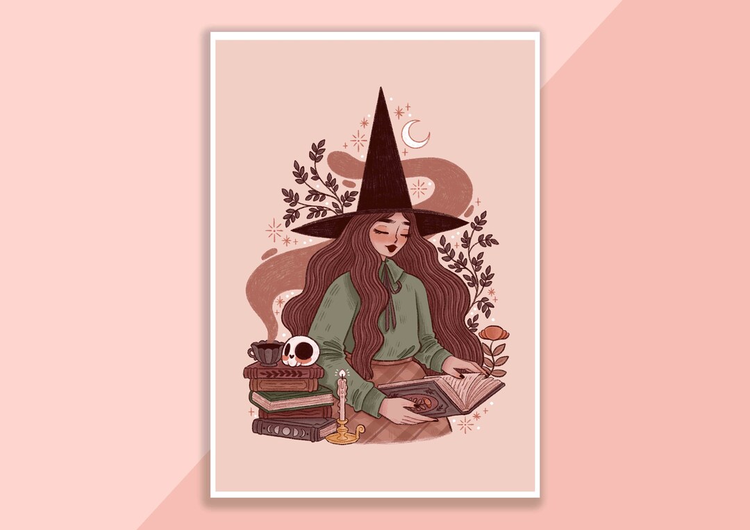 Dark Academia Witch Print Poster, Wall Decor, Artwork, Witch Poster