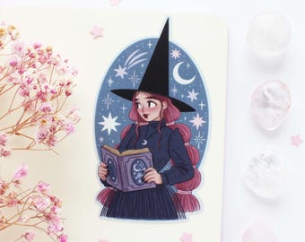 Celestial Witch Waterproof Matt Vinyl Sticker | Journal Sticker, Planner, Witchy Sticker, Magical, Witchy, Astronomy