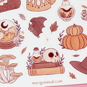 Witchy Fall Sticker Sheet Journal Stickers, Scrapbook Sticker, Planner Stickers, Witch Sticker Sheet, Magical, Autumn, Halloween image 4