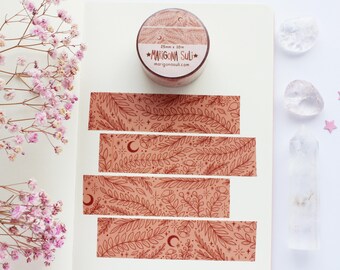 Blumen Muster Braun Washi Tape | Journal, Scrapbook, Planer, zauberhaftes Washi Tape, niedlich, Herbst, Witchy, Dark Academia, Vintage