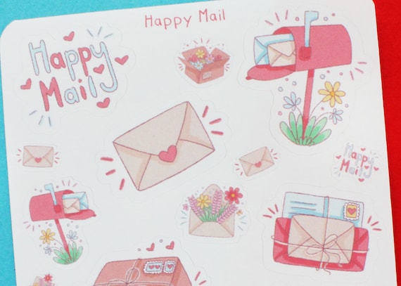Paper Mails Sticker Design Bullet Journal Stickers Scrapbooking Happy Mail Vinyl Sticker Sheet ...