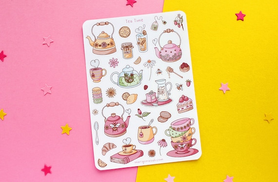 Planner Stickers Scrapbook Stickers Bullet Journal Stickers Tea Time ...