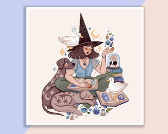 Sea Witch Print | Poster, Wall Decor, Artwork, Witch Poster, Witchy Illustration, Magical, Books, Witchy, Celestial, Fairy Tale