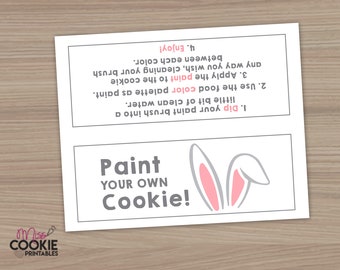 5" PYO Easter Cookie Topper - Printable Easter Cookie TOPPER - Easter Gift Topper - Easter Goodie Topper - Paint Your Own Cookie Topper