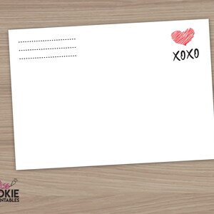 Afdrukbare Mini Cookie Card - 3,5" X 5" Moederdag Opmerking Berichtkaart - Happy Valentine's Day - Rood Hart - XOXO - Cookie Packaging