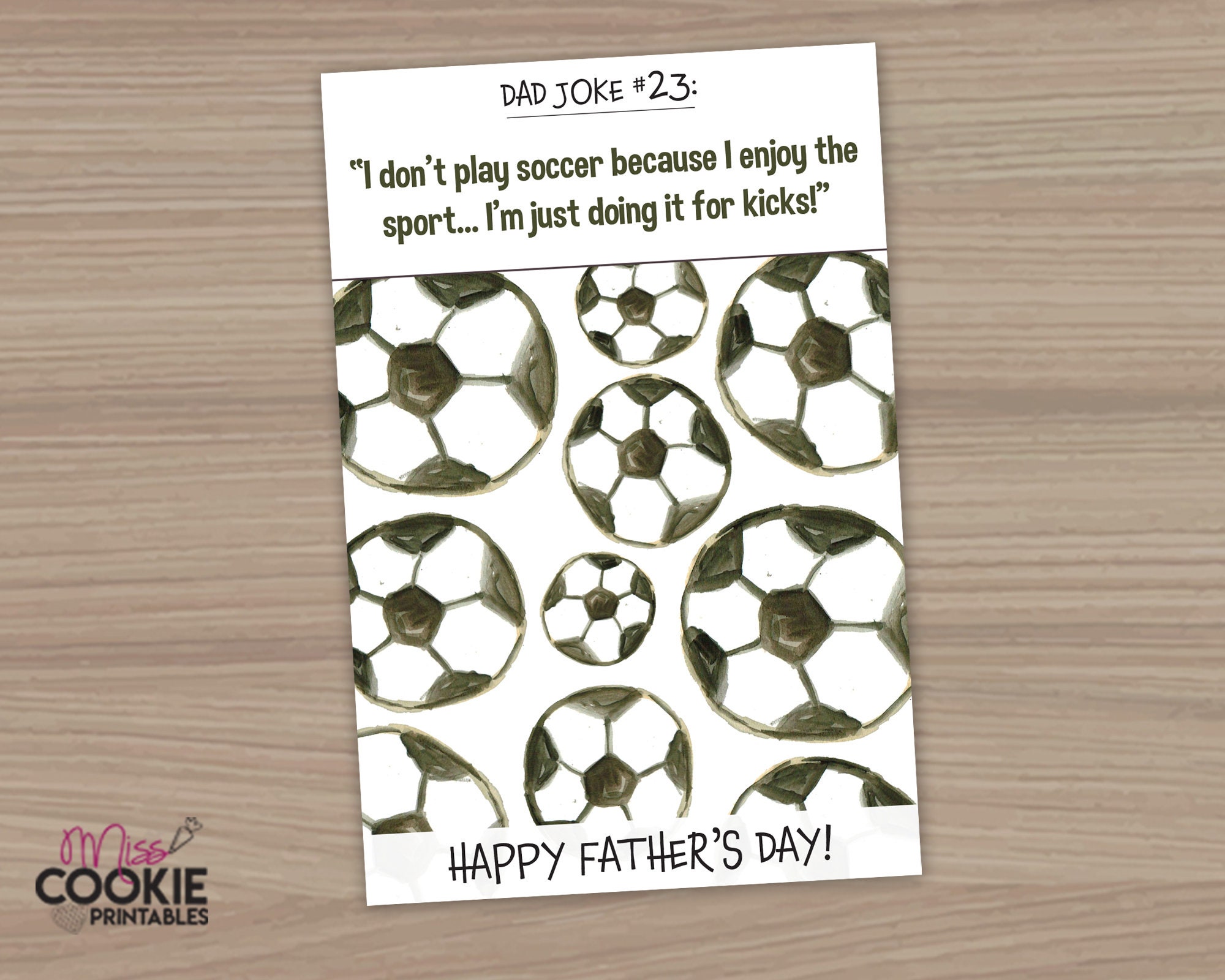 4 X 6 Dad Joke 14 Soccer Cookie Card Happy Etsy UK