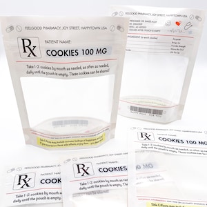 Rx Novelty Stand-Up Pouch Empty Food-safe Pouch Nurse Appreciation Gift Packaging Medical Appreciation Cookie Pouch Thank You Nurses