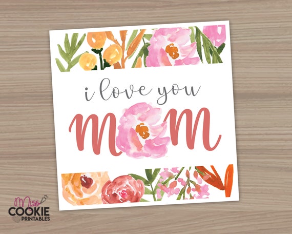 Printable Mother's Day i Love You Mom Square - Etsy