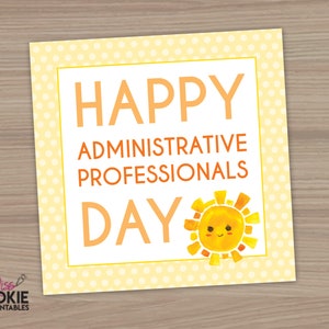 Printable Happy Administrative Professionals Day Tag 2 inch Square Cookie Tag - Cookie Tag Admin Professional Day Cookie - Cookie Tag