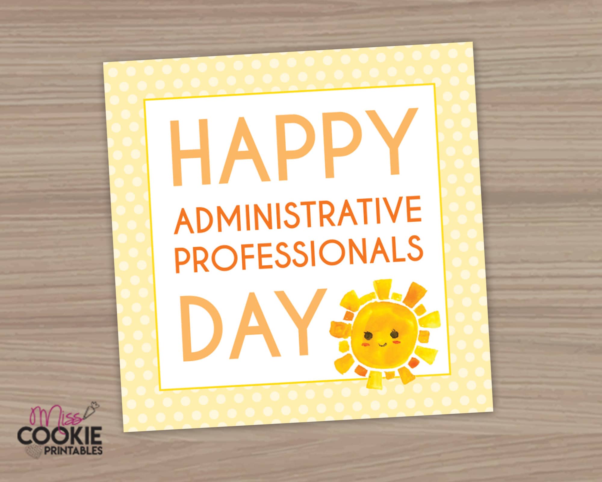 Printable Happy Administrative Professionals Day Tag 2 Inch Square