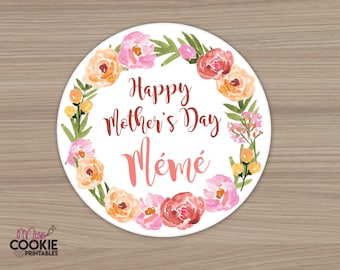 Printable Happy Mother's Day Meme Cookie Tag 2 inch Round Mother's Day Cookie Tag - Cookie Tag Mom Cookie - Cookie Tag - Cookie Packaging