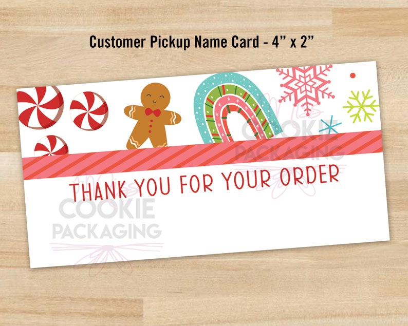 Customer Pickup Name Card printable File 4 X 2 Etsy