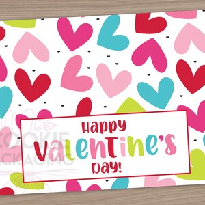 5&quot; Happy Valentine&#39;s Day Cookie Bag Topper, Valentine Cookie TOPPER, Valentines Day Heart Cookie Gift Topper, Hearts Cookie Gift Bag Topper