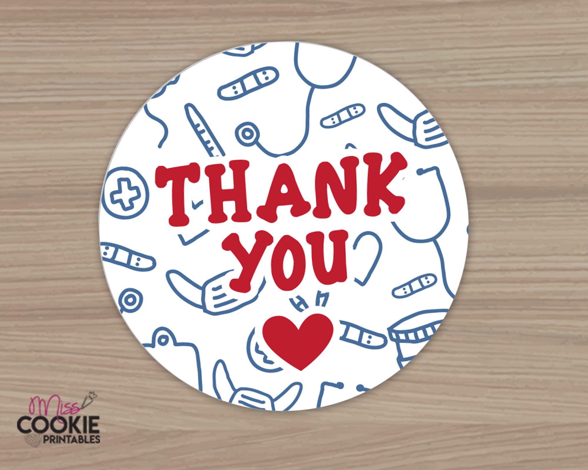 Thank You 2 Inch Circle Tag Cookie Tag Appreciation Tag - Etsy