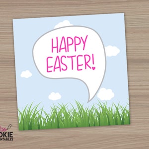 2&quot; Square Printable Tags - Happy Easter - Printable Easter Cookie tag - Easter Gift tag - Easter Goodie tag