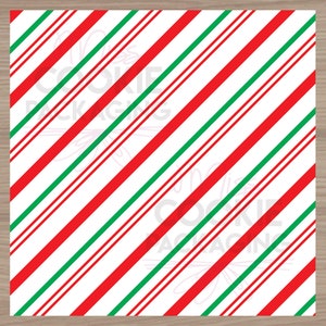 Peppermint Stripes 5&quot; Box Backer, Christmas Striped Printable Box Backer Card, Christmas Cookie Box Backer, Winter Cookie Box Packaging