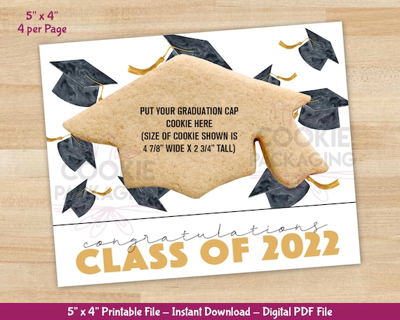 5 X 4 Congratulations Class of 2022 Graduation Grad Cap Cookie Card,  Graduation Cookie Card, Graduation Tag, Cookie Packaging, Cookie Card - Etsy