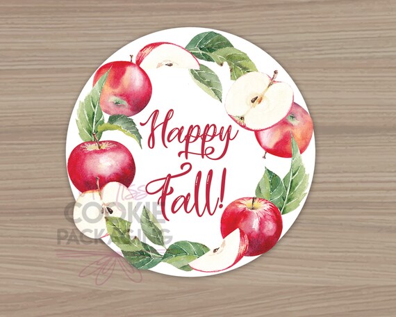 Happy Thanksgiving 2 Wreath Cookie Tag, Fall Pumpkin Wreath Round Fall  Autumn Cookie Bag Tag Thanksgiving Cookie Label Tag Cookie Packaging