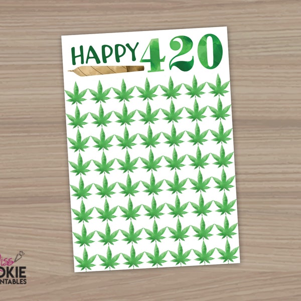 Printable Happy 420 Day Mini Cookie Gift Card 420 Marijuana Cannabis Cookie Treat Card Weed Pot Cookie Card 420 Cookie - Munchies Gift Card