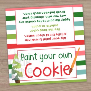 4" Paint Your Own Cookie Topper, Christmas Cookie TOPPER, Happy Holidays Cookie Gift Topper, PYO Christmas Cookie Topper. Gift Bag Topper