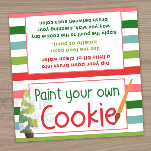 4" Peignez votre propre Cookie Topper, Cookie Topper de Noël, Happy Holidays Cookie Gift Topper, PYO Christmas Cookie Topper. Sac cadeau Topper