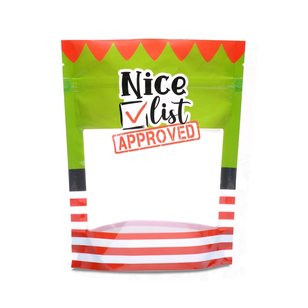 Nice List Approved Standup Pouch Empty Foodsafe Pouch Nice List Gift for Kids & Family Treat