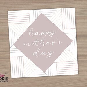 Printable Happy Mother’s Day 2 inch Square Cookie Tag - Mother’s Day Fine Lines Cookie Tag - Mother&#39;s Day Cookie Tag - Cookie Packaging