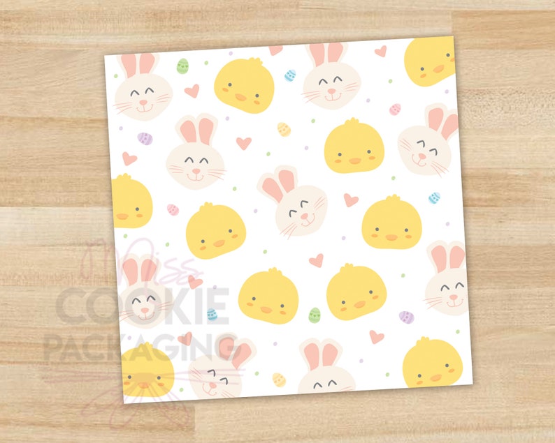 Cookie Box Backer Easter Cookie Backer Easter Bunny Hearts Cookie Box Packaging 5 Easter Bunnies Chicks Hearts Eggs Cookie Box Backer