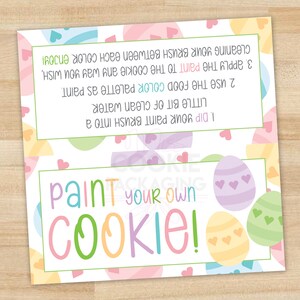 4" Paint Your Own Cookie Bag Topper, Easter Eggs Cookie Bag TOPPER, PYO Egg Cookie Gift Topper, Pastel Easter Eggs Cookie Gift Bag Topper
