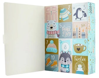 Empty Advent Calendar Packaging, Create your own Advent Calendar, "Happy Holidays, 12 Days of Surprises" Countdown Calendar