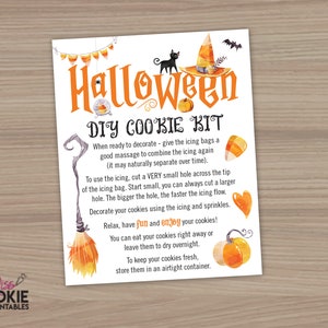 Halloween Candy Corn DIY Cookie Kit Instructies Kaart 4"x5" Kids Cookie DIY Decorating Kit Card Halloween Cookie DIY Activiteit Instructies