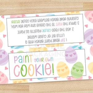 6" Peignez votre propre sac à biscuits, Oeufs de Pâques Cookie Bag TOPPER, PYO Egg Cookie Gift Topper, Pastel Easter Eggs Cookie Gift Bag Topper