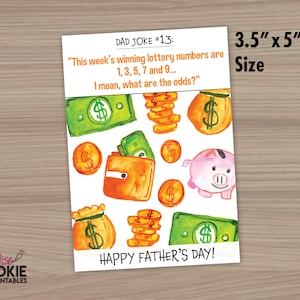 3,5" x 5" Dad Joke #3 Lottery Cookie Card, Happy Father’s Day Lottery Cookie Card, Cadeau de la fête des Pères, Emballage de biscuits pour la fête des Pères