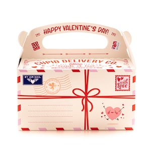 Cupid Delivery Co. Gable Box - 8.5” x 5.25“ x 4.4375” Packaging Box, Cookie Packaging, Gift Packaging, Valentines Day Packaging, Gift Box