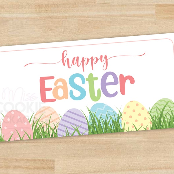 Egg Carton Decorated Cookies Happy Easter Printable, Fits Avery 5163 Label, 4" x 2" Egg Carton Cookie Label, 6 pack Egg Carton Label File