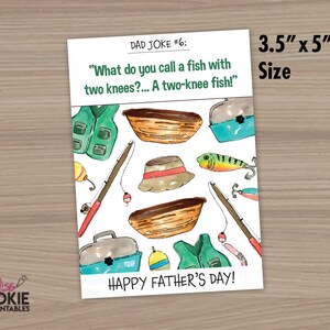 3.5" x 5" Broma de papá #3 Tarjeta de galletas de pesca, Tarjeta de galletas del Día del Padre feliz, Respaldo de regalo del Día del Padre de pesca, Embalaje de galletas del Día del Padre