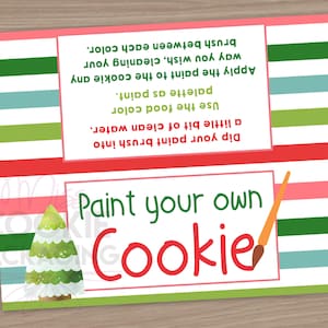 5" Verf je eigen Cookie Topper, Kerst Cookie TOPPER, Happy Holidays Cookie Gift Topper, PYO Christmas Cookie Topper. Cadeautas Topper