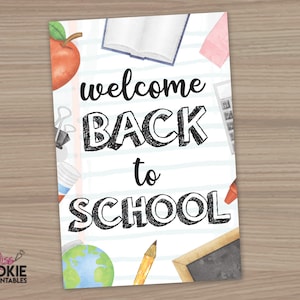 Welkom terug op school cookie tag 2" x 3", herfst terugkeer naar school leraar waardering cookie tag, Apple cookie tag leraar school cookie tag