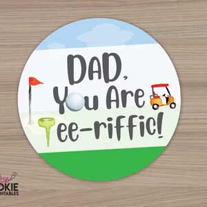 PAPA, jij bent Tee-riffic! Golf Cookie Tag, 2" Ronde Vaderdag Golfen Cookie Tag Papa Tee-riffic Golf Fathers Day Tag Golf Cookie Verpakking