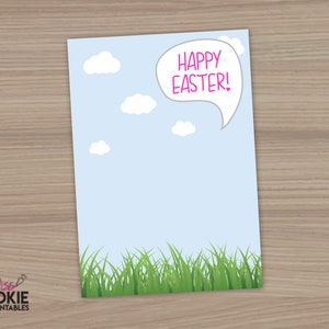 Tarjeta de mini galleta imprimible con burbujas de discurso de Pascua feliz - Tarjeta de Pascua de 3,5" X 5" - Embalaje de galletas - Descarga digital